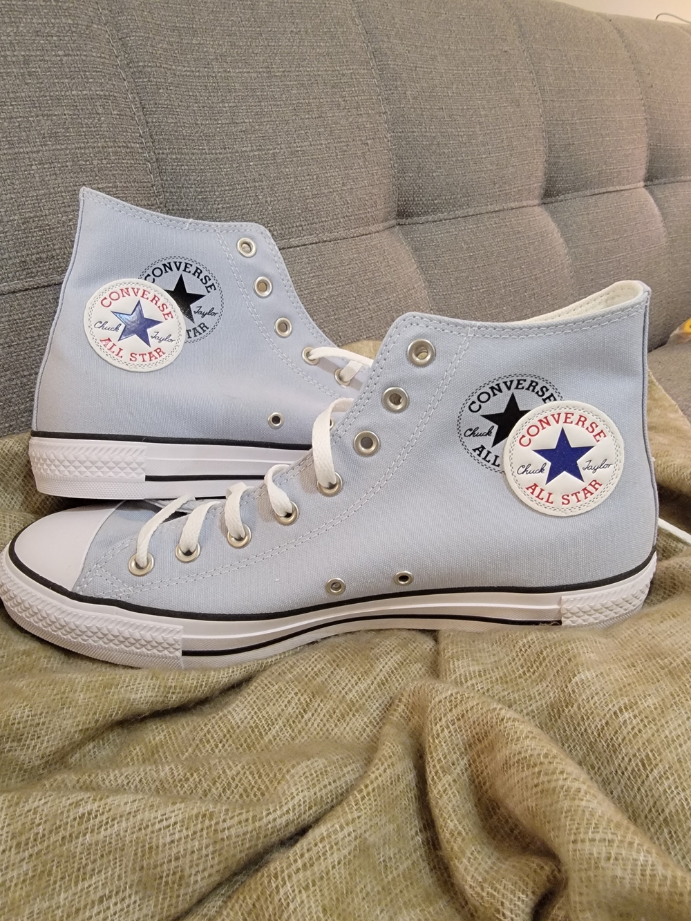 Converse Chuck Taylor All Star High Tops - Limited Logo Remix - Sz 12 Light Blue